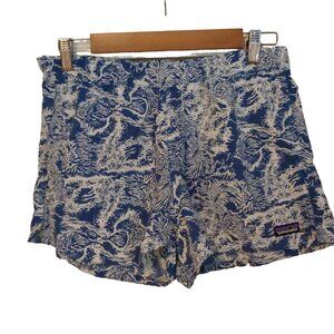 Patagonia Womens Blue and White Drawstring Shorts Medium Pockets